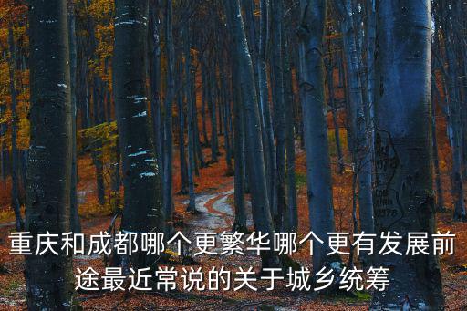 重慶和成都哪個更繁華哪個更有發展前途最近常說的關于城鄉統籌