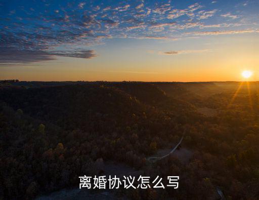 離婚協(xié)議怎么寫