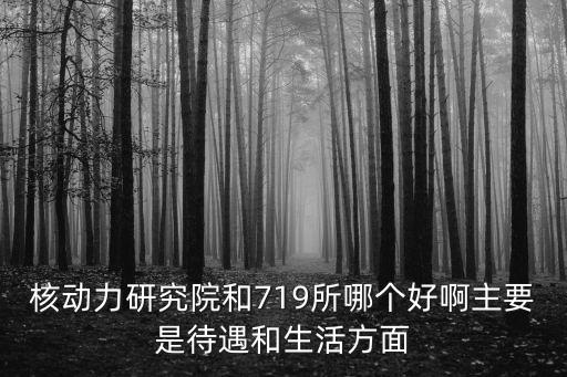 核動力研究院和719所哪個好啊主要是待遇和生活方面