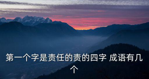 第一個字是責任的責的四字 成語有幾個