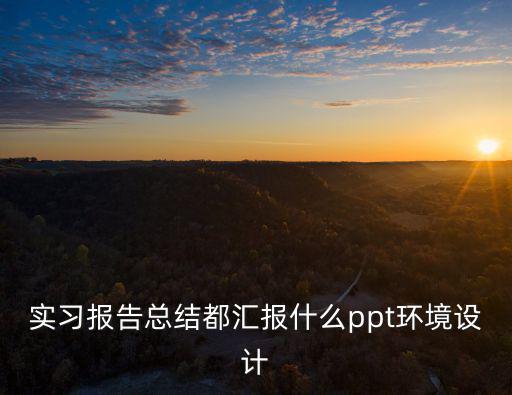 實習報告總結都匯報什么ppt環境設計