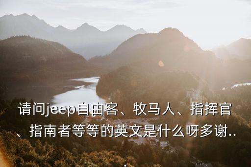 越野車(chē)英語(yǔ),這些車(chē)輛究竟是怎么回事