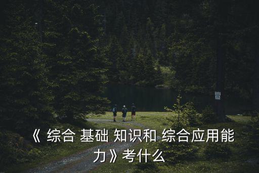 《 綜合 基礎 知識和 綜合應用能力》考什么