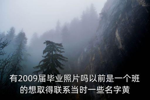 有2009屆畢業照片嗎以前是一個班的想取得聯系當時一些名字黃