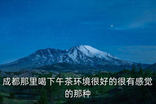 成都那里喝下午茶環(huán)境很好的很有感覺(jué)的那種
