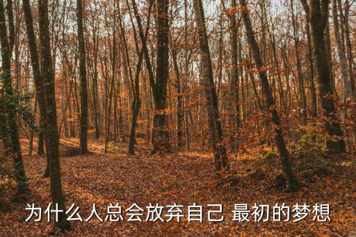 為什么人總會放棄自己 最初的夢想