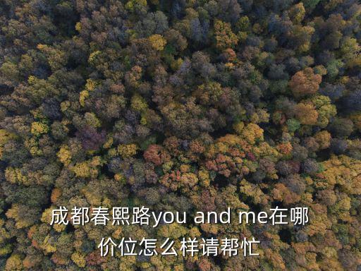 成都春熙路you and me在哪價位怎么樣請幫忙
