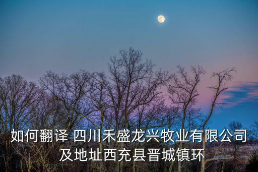 如何翻譯 四川禾盛龍興牧業有限公司  及地址西充縣晉城鎮環