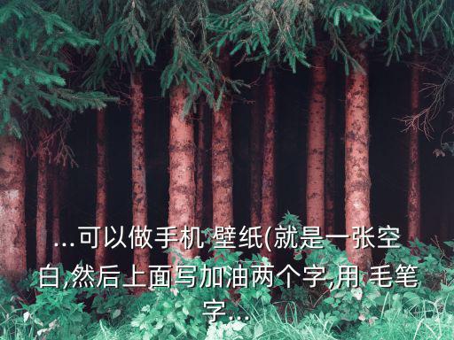 ...可以做手機(jī) 壁紙(就是一張空白,然后上面寫(xiě)加油兩個(gè)字,用 毛筆字...