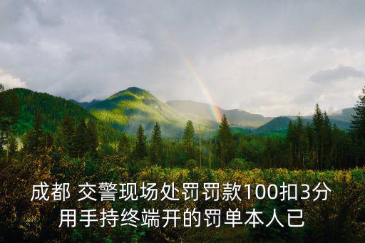成都 交警現場處罰罰款100扣3分用手持終端開的罰單本人已