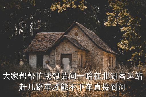 大家幫幫忙我想請問一哈在北湖客運站趕幾路車才能不下車直接到河