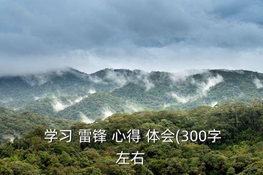  學習 雷鋒 心得 體會(300字左右