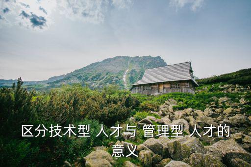 區分技術型 人才與 管理型 人才的意義