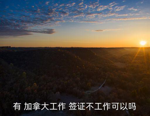 有 加拿大工作 簽證不工作可以嗎