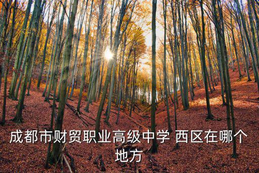成都市財貿職業高級中學 西區在哪個地方