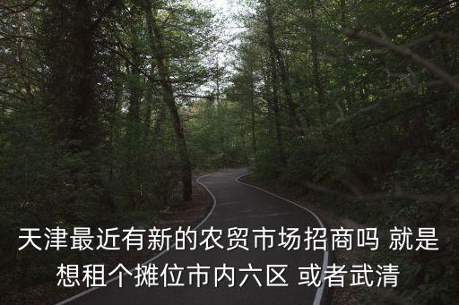 天津最近有新的農貿市場招商嗎 就是想租個攤位市內六區 或者武清