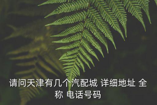 請問天津有幾個汽配城 詳細(xì)地址 全稱 電話號碼