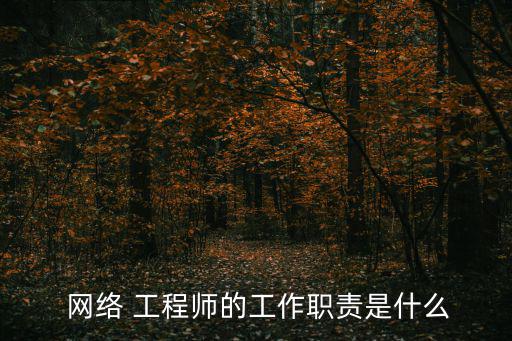  網絡 工程師的工作職責是什么
