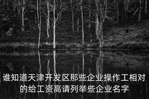 誰知道天津開發區那些企業操作工相對的給工資高請列舉些企業名字