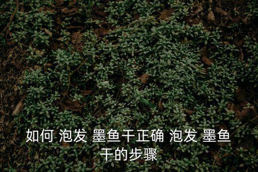 如何 泡發 墨魚干正確 泡發 墨魚干的步驟