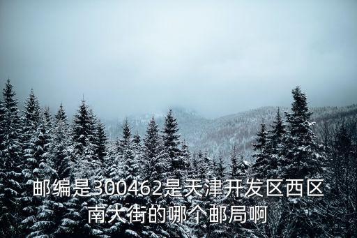 郵編是300462是天津開發區西區南大街的哪個郵局啊