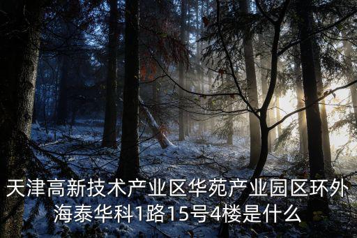 天津高新技術產業區華苑產業園區環外海泰華科1路15號4樓是什么
