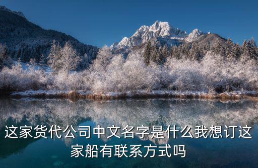 這家貨代公司中文名字是什么我想訂這家船有聯系方式嗎