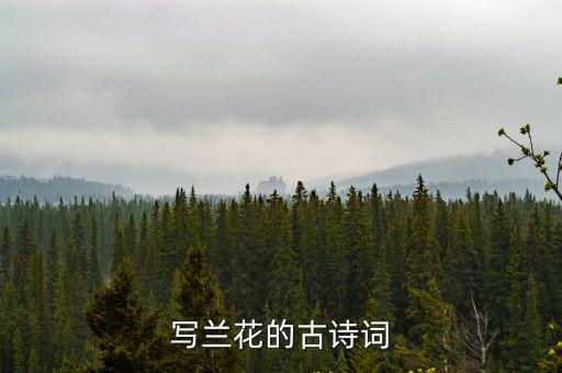 寫蘭花的古詩詞