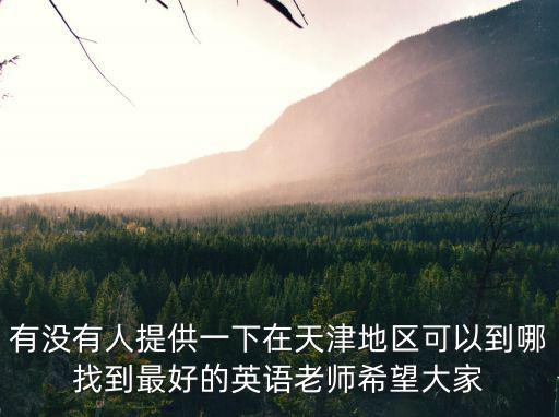 有沒(méi)有人提供一下在天津地區(qū)可以到哪找到最好的英語(yǔ)老師希望大家