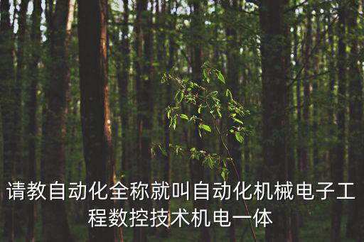 請教自動化全稱就叫自動化機械電子工程數控技術機電一體