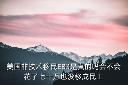 美國非技術移民EB3是真的嗎會不會花了七十萬也沒移成民工