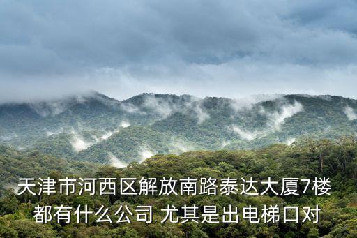 天津市河西區(qū)解放南路泰達(dá)大廈7樓 都有什么公司 尤其是出電梯口對(duì)
