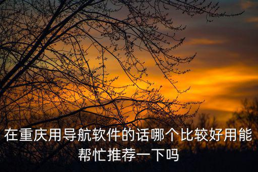 在重慶用導航軟件的話哪個比較好用能幫忙推薦一下嗎