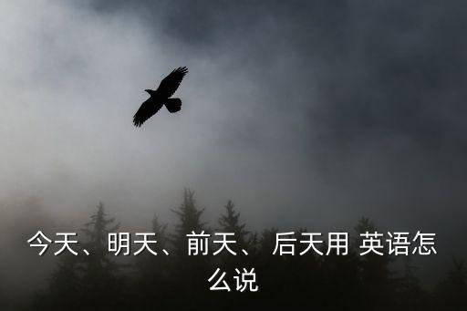今天、明天、前天、 后天用 英語怎么說