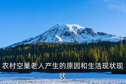 農村空巢老人產生的原因和生活現狀現狀