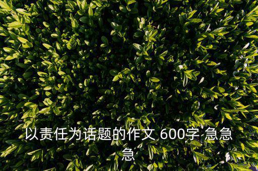 以責任為話題的作文 600字 急急急
