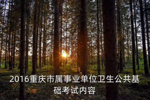 2016重慶市屬事業(yè)單位衛(wèi)生公共基礎(chǔ)考試內(nèi)容