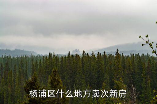 楊浦區什么地方賣次新房