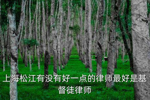 上海松江有沒有好一點的律師最好是基督徒律師