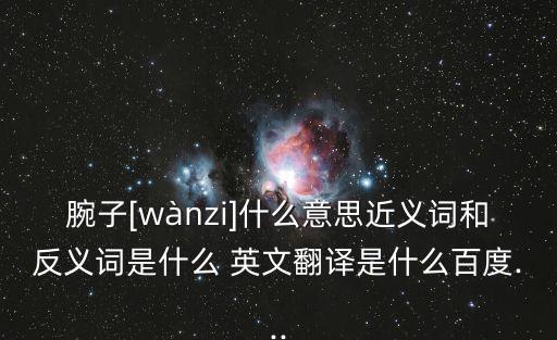 腕子[wànzi]什么意思近義詞和反義詞是什么 英文翻譯是什么百度...