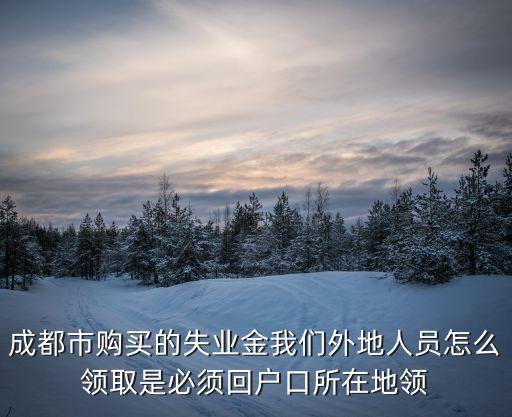 成都市購買的失業(yè)金我們外地人員怎么領取是必須回戶口所在地領