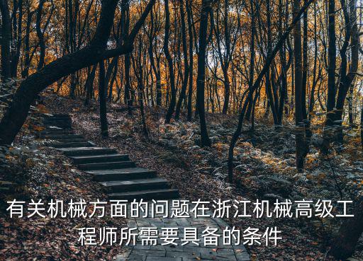 有關機械方面的問題在浙江機械高級工程師所需要具備的條件