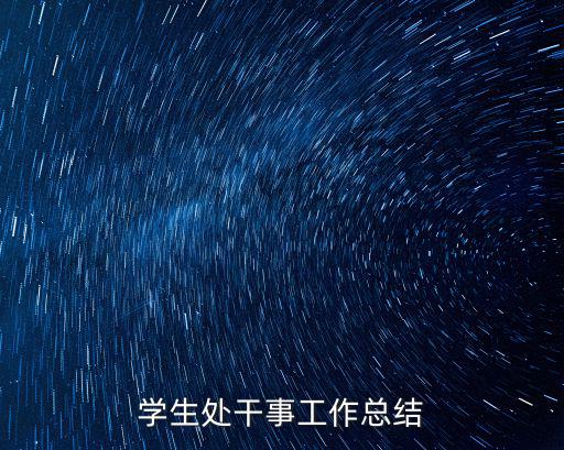 學生處干事工作總結