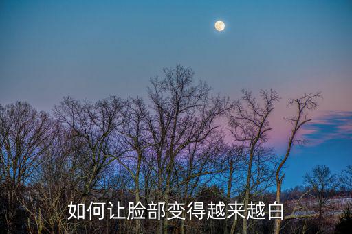如何讓臉部變得越來越白
