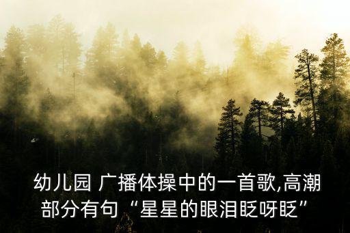 幼兒園 廣播體操中的一首歌,高潮部分有句“星星的眼淚眨呀眨”
