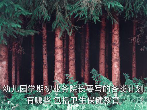 幼兒園學期初業務院長要寫的各類計劃有哪些 包括衛生保健教育