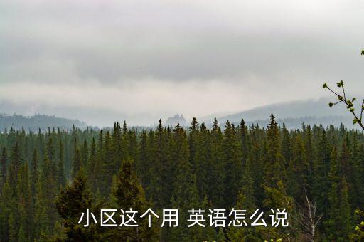 小區(qū)英語,小區(qū)一詞微字涵蓋多個意思