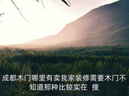成都木門哪里有賣我家裝修需要木門不知道那種比較實在  搜