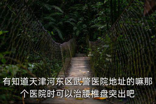 有知道天津河東區武警醫院地址的嘛那個醫院時可以治腰椎盤突出吧