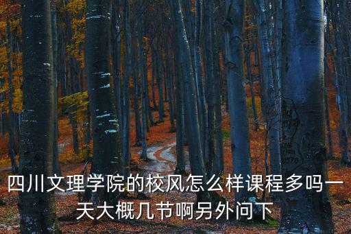 四川文理學院的校風怎么樣課程多嗎一天大概幾節啊另外問下